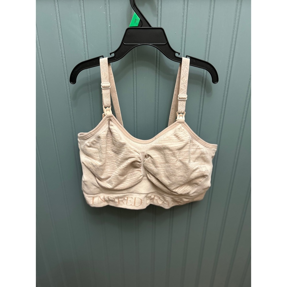Kindred Bravely Sublime Hands-Free Pumping Nursing Bra Beige Size Large L